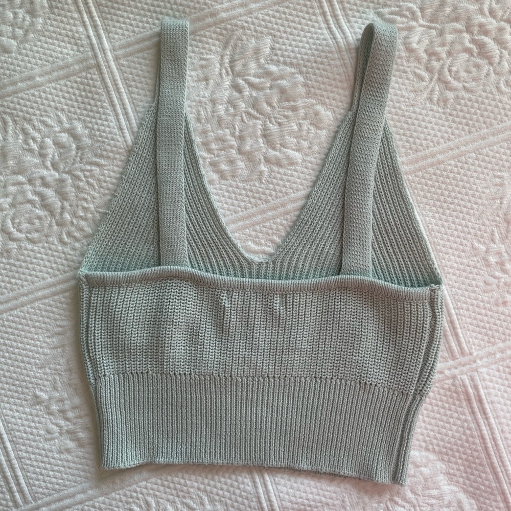 NEW Z SUPPLY Summer Sweater Cami Crop Tank Top Skylight Blue/Green - Picture 11 of 14